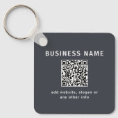 Porte-clés Modèle simple pour votre code QR | Gris foncé (Recto)