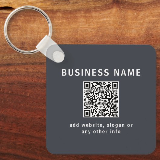 Porte-clés Modèle simple pour votre code QR | Gris foncé (Recto)