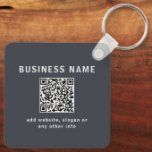 Porte-clés Modèle simple pour votre code QR | Gris foncé (Verso)