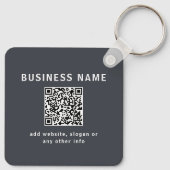 Porte-clés Modèle simple pour votre code QR | Gris foncé (Dos)