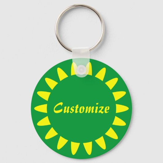 Porte-clés Modèle Sun Ray - 3 - Tout vert (Recto)