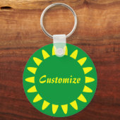 Porte-clés Modèle Sun Ray - 3 - Tout vert (Recto)