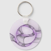 Porte-clés Modern Abstract Fractal Art Lavender Gray (Recto)