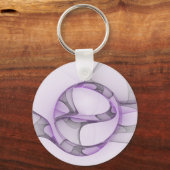 Porte-clés Modern Abstract Fractal Art Lavender Gray (Verso)