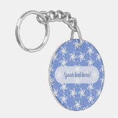 Porte-clés Modern Batik Pattern White Jasmine Floral Flower (Devant gauche)