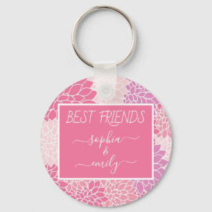 Porte-clés Modern Best Friends Nom de script Pink Dahlia