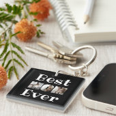 Porte-clés Modern Best Mom Ever 3 Photos Collage noir (Devant Droit)