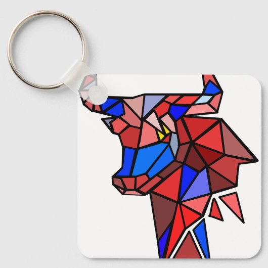 Porte-clés Modern Bull Icon Keychain – Clean Zodiac‑Style (Recto)