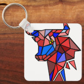 Porte-clés Modern Bull Icon Keychain – Clean Zodiac‑Style (Recto)