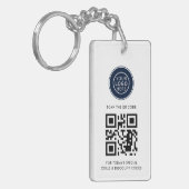 Porte-clés Modern Business Logo and QR Code Minimalist (Devant gauche)