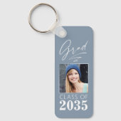 Porte-clés Modern Calligraphy Ink Script Grad Photo 2 Sided (Recto)