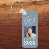 Porte-clés Modern Calligraphy Ink Script Grad Photo 2 Sided (Recto)