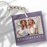 Porte-clés Modern Chic Best Friends BFF Photo<br><div class="desc">Design is composed of fun and playful typographiy with sans serif and serif font. Add a custom photo.</div>