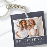 Porte-clés Modern Chic Best Friends BFF Photo<br><div class="desc">Design is composed of fun and playful typographiy with sans serif and serif font. Add a custom photo.</div>