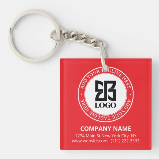 Porte-clés Modern Custom Logo QR Code Business Promotional (Devant)