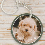 Porte-clés Modern Cute Paws Family Pet Photo<br><div class="desc">This simple and classic design is composed of sans serif typography and add a custom photo of your pet.</div>
