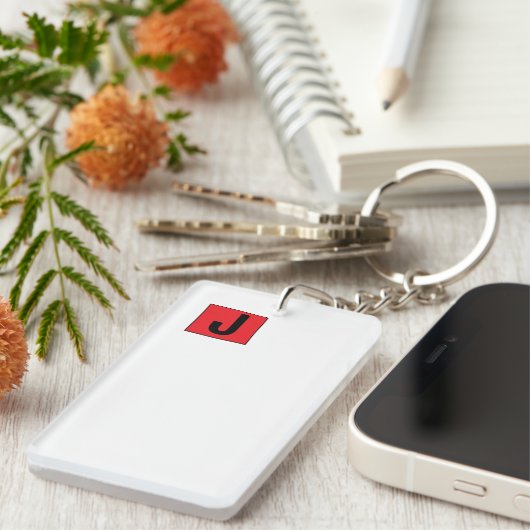 Porte-clés Modern Elegant Plain Professional Monogram (Devant droit)