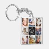 Porte-clés Modern Fun Papa 8 Photo Collage Keepsaké (Devant gauche)