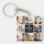 Porte-clés Modern Fun Papa 8 Photo Collage Keepsaké (Devant)