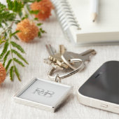 Porte-clés Modern Grey Monogram Manager Ajouter un nom Initia (Côté)