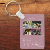 Porte-clés Modern Minimal Chic Music Player Photo Galentines (Recto)