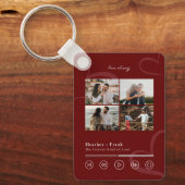 Porte-clés Modern Minimal Chic Music Player Photo Valentine's (Recto)