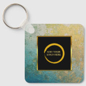 Porte-clés Modern minimalist black gold simple add your logo  (Recto)