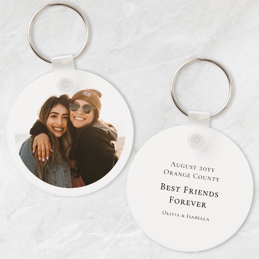 Porte-clés Modern Personalized Best Friends Forever Photo