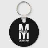 Porte-clés Modern Personalized Groomsmen Monogram and Name (Recto)