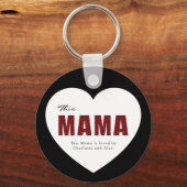 Porte-clés Modern Personalized Mama Heart Keychain (Recto)