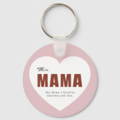 Porte-clés Modern Personalized Mama Heart Keychain (Verso)