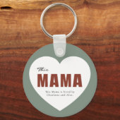 Porte-clés Modern Personalized Mama Heart Keychain (Recto)