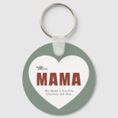 Porte-clés Modern Personalized Mama Heart Keychain (Verso)
