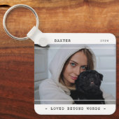 Porte-clés Modern Pet Memorial 2 Photo & Citation (Recto)