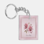 Porte-clés Modern Pink Flowers Keychain (Devant gauche)