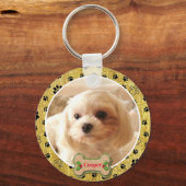 Porte-clés Modern Playful Simple Photo Dog - Paw Print Design (Recto)