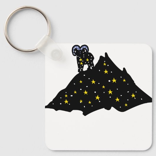 Porte-clés Modern Ram Zodiac Keychain – Sleek Aries  (Recto)