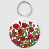 Porte-clés Modern Red Rose Minimalist Name I Love You (Verso)