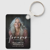 Porte-clés Modern Script Photo Memorial Forever in our Hearts (Verso)