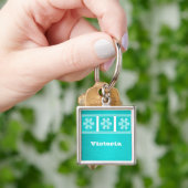 Porte-clés Modern Snowflakes Premium Keychain, Aqua (main)