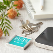 Porte-clés Modern Snowflakes Premium Keychain, Aqua (Côté)