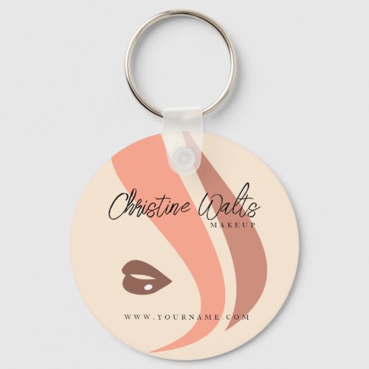 Porte-clés Modern Soft Peach and Earthy Makeup Artist Simple (Recto)