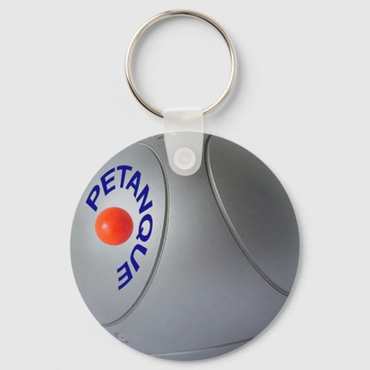 Porte-clés Modern steel petanque ball design (Recto)