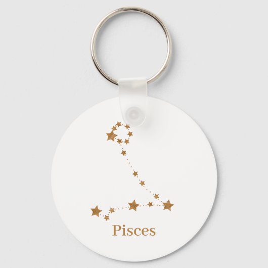 Porte-clés Modern Zodiac Sign Gold Pisces | Element Water (Recto)