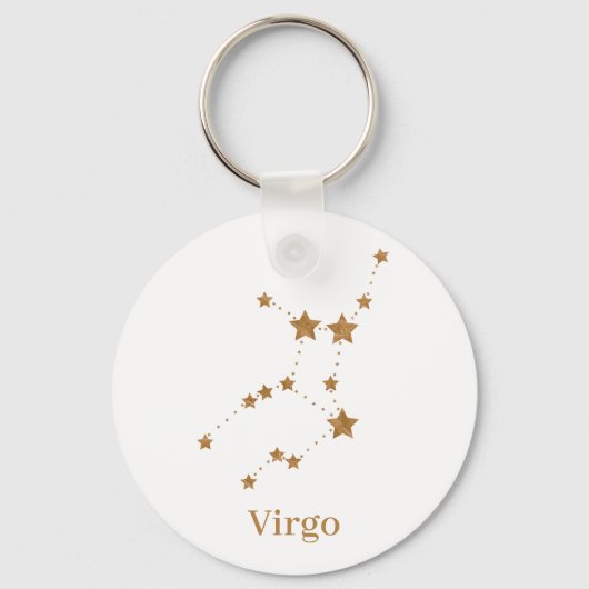 Porte-clés Modern Zodiac Sign Gold Virgo | Element Earth (Recto)