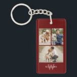 Porte-clés Moderne 3 Galerie de photos Porte - clé<br><div class="desc">Design simple et chic de 3 galeries photo.</div>