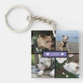 Porte-clés Moderne Ajouter Votre Collage Photo Purple (Devant)