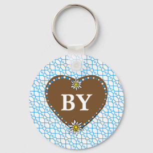 Porte-clés Moderne Bavière à motif bleu blanc frais