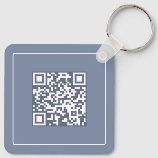 Porte-clés Moderne Bleu QR Code Entreprise Promotion (Dos)
