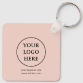 Porte-clés Moderne Blush Pink Votre logo Entreprise (Dos)